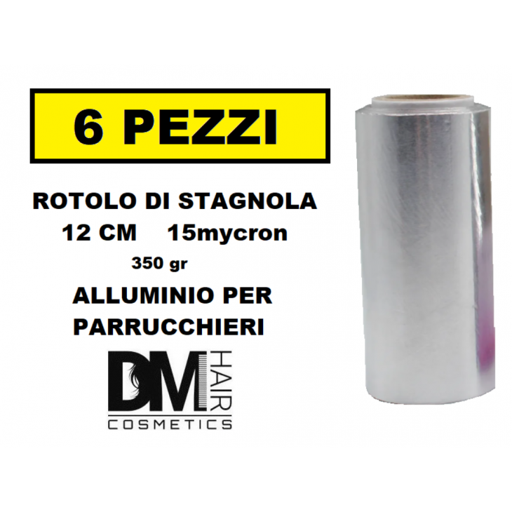 6 PEZZI STAGNOLA Alluminio in Rotolo 12cm 350gr 15mycron MADE IN ITALY